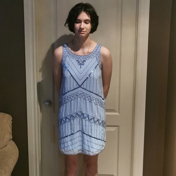 𝅺MOLLY Bracken Retro Flapper 1920s Sequin Dress New M - Picture 3 of 11